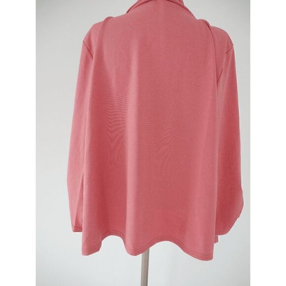 Mauve Drape-Front Three-Quarter Sleeve Blazer #1763-C7 - Picture 5 of 8